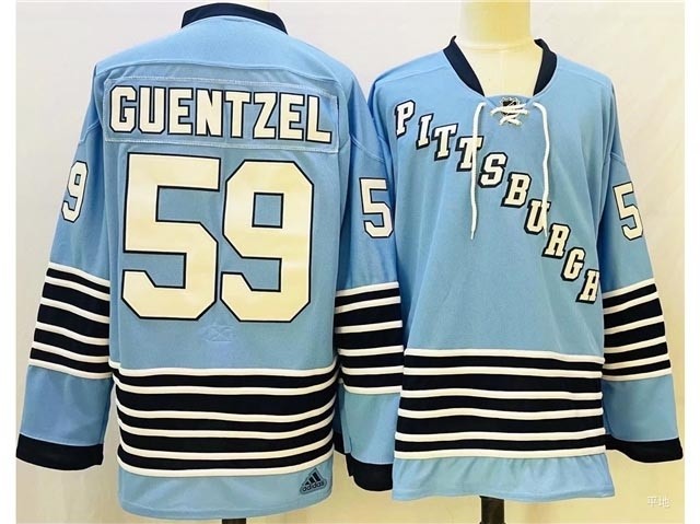 Men's Pittsburgh Penguins #59 Jake Guentzel Blue Team Classics Stitched NHL Jersey