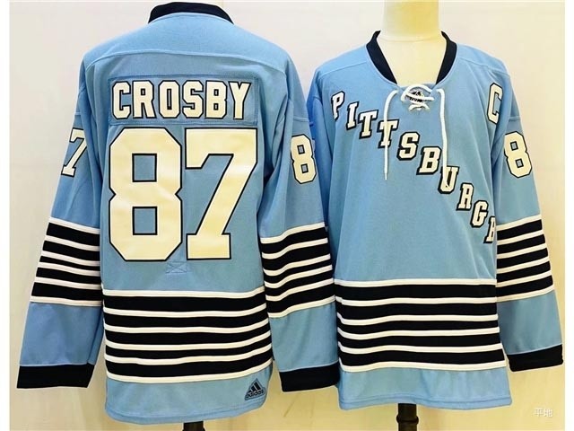 Men's Pittsburgh Penguins #87 Sidney Crosby Blue Team Classics Stitched NHL Jersey