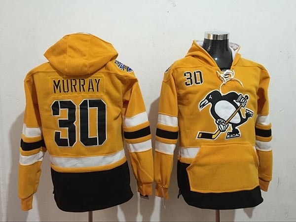 NHL Pittsburgh Penguins #30 Matt Murray Yellow All Stitched Hooded Sweatshirt