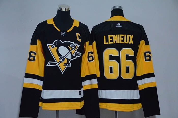 Youth Pittsburgh Penguins #66 Mario Lemieux Black Adidas Jersey