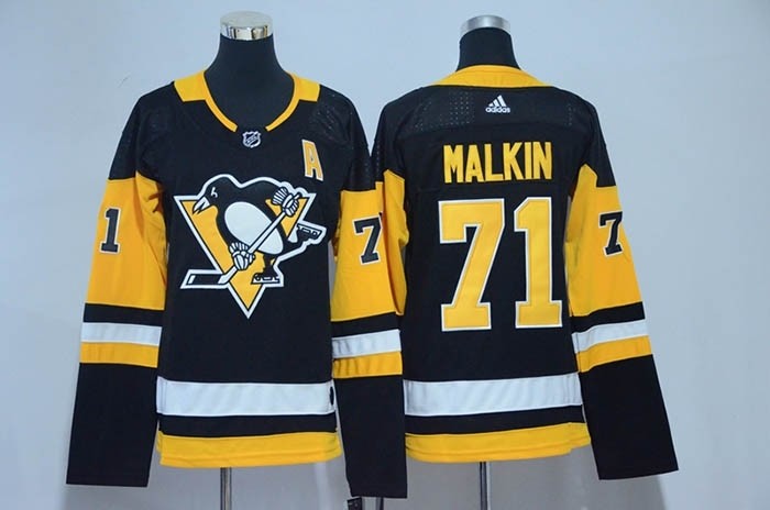 Youth Pittsburgh Penguins #71 Evgeni Malkin Black Adidas Jersey