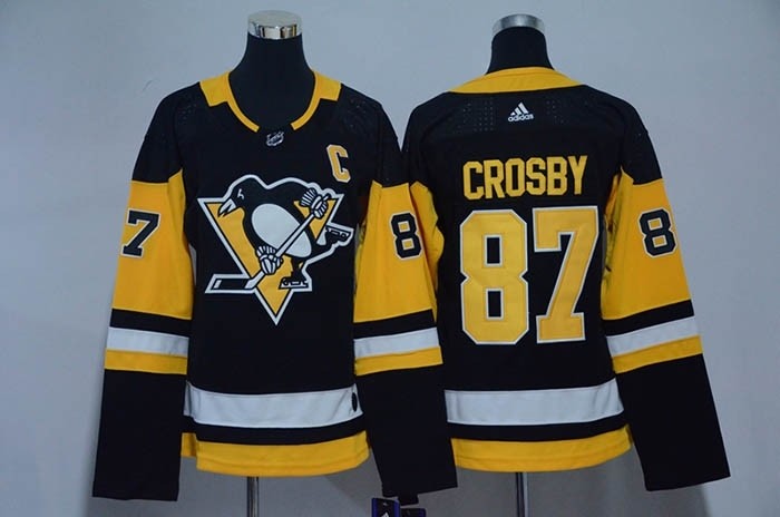 Youth Pittsburgh Penguins #87 Sidney Crosby Black Adidas Jersey