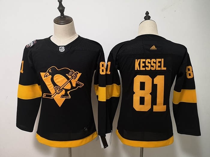 Youth Pittsburgh Penguins #81 Phil Kessel Black 2019 Stadium Series jersey