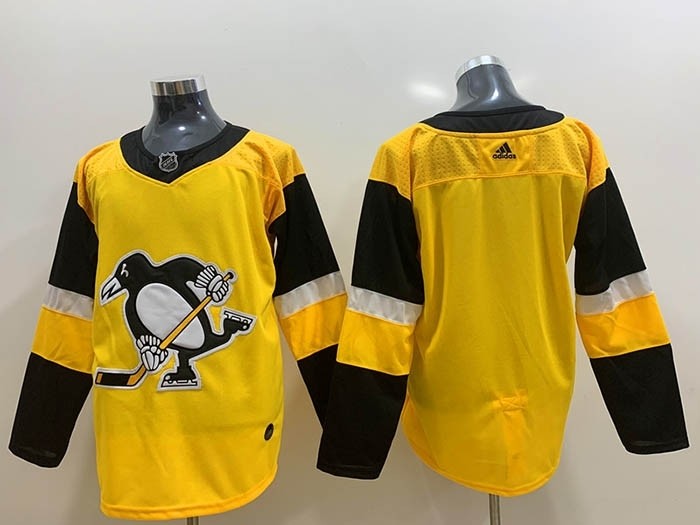 Youth Pittsburgh Penguins Blank Yellow Adidas jersey