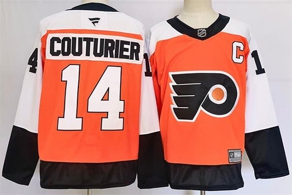 Men's Philadelphia Flyers #14 Sean Couturier Orange 2024 Stitched Jersey