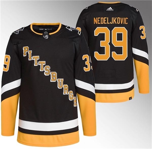 Men's Pittsburgh Penguins #39 Alex Nedeljkovic Black 2021-22 Alternate Primegreen Stitched Jersey