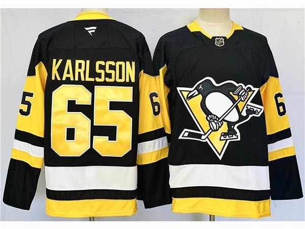 Men's Pittsburgh Penguins #65 Erik Karlsson 2024-25 Black Jersey