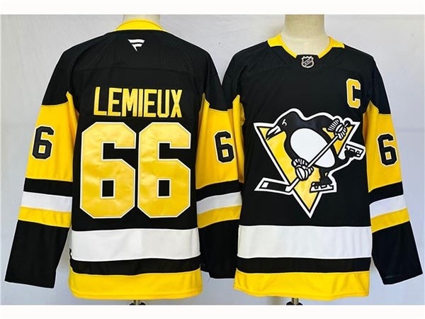 Men's Pittsburgh Penguins #66 Mario Lemieux 2024-25 Black Jersey