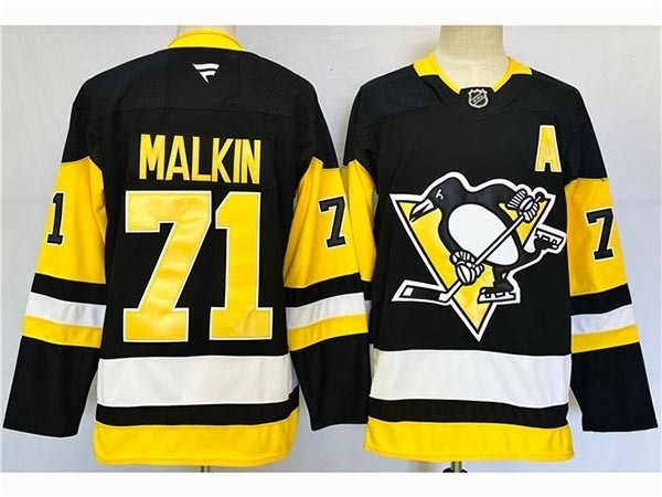 Men's Pittsburgh Penguins #71 Evgeni Malkin 2024-25 Black Jersey