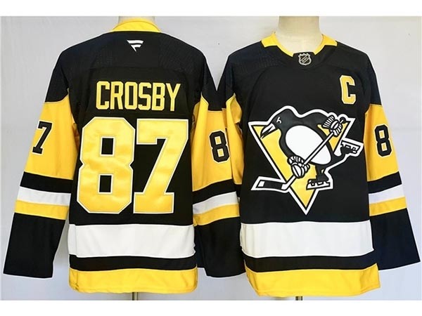 Men's Pittsburgh Penguins #87 Sidney Crosby 2024-25 Black Jersey