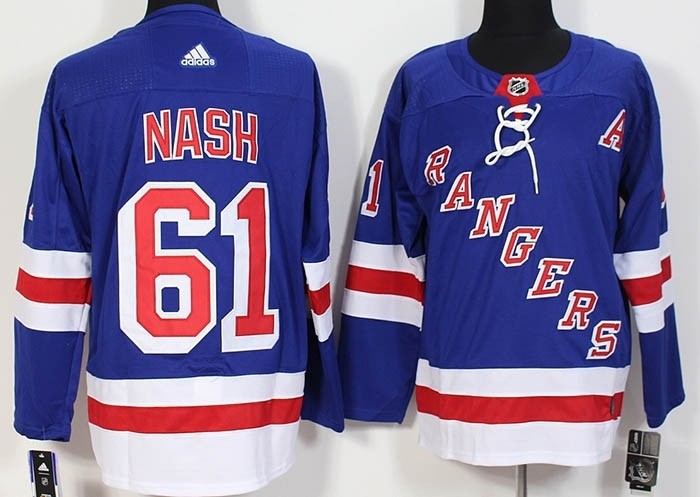 NHL New York Rangers #61 Rick Nash Blue Adidas Jersey