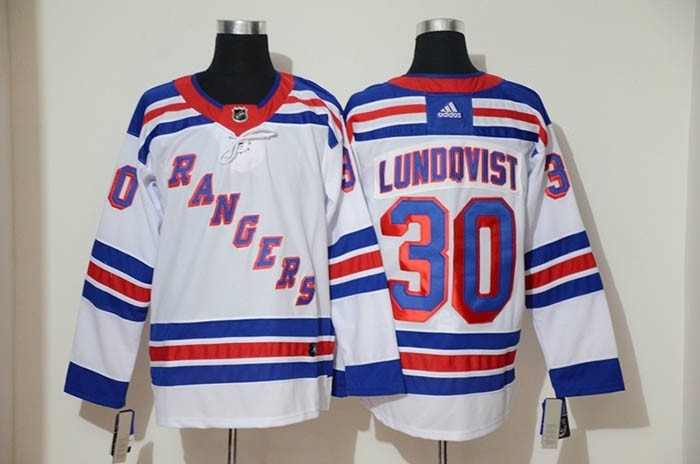 NHL New York Rangers #30 Henrik Lundqvist White Adidas Jersey