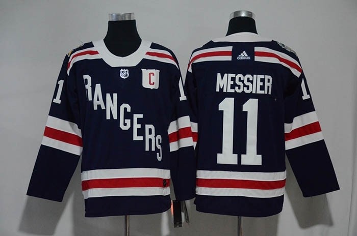 NHL New York Rangers #11 Mark Messier Navy blue 2018 Winter Classic Jersey