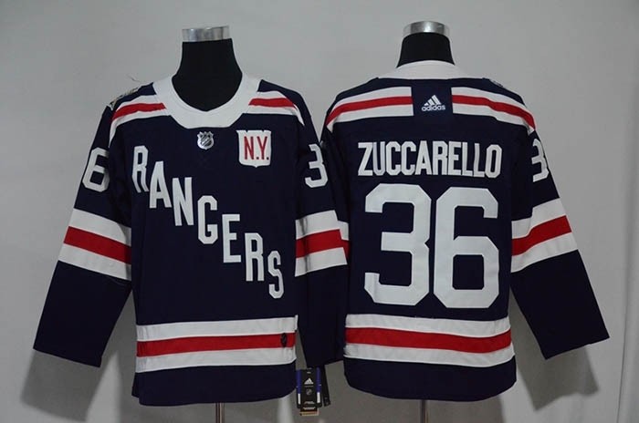 NHL New York Rangers #36 Mats Zuccarello Navy blue 2018 Winter Classic Jersey