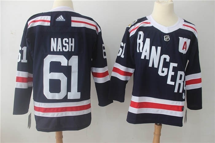 NHL New York Rangers #61 Rick Nash Navy blue 2018 Winter Classic Jersey