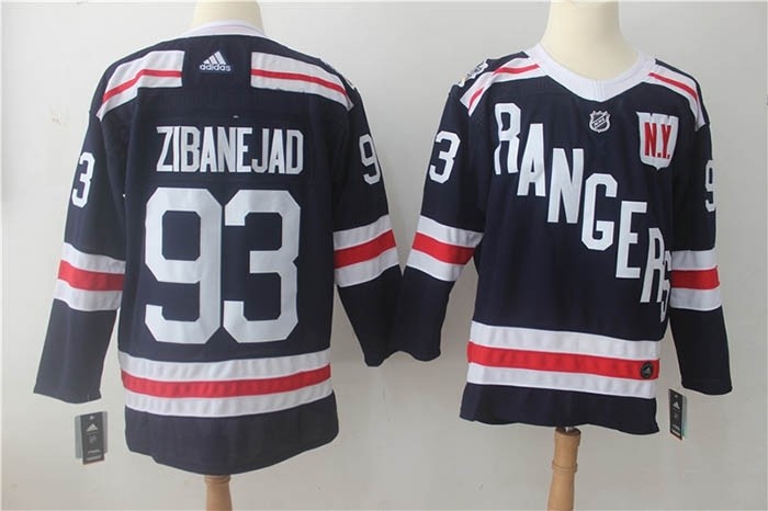 NHL New York Rangers #93 Mika Zibanejad Navy blue 2018 Winter Classic Jersey