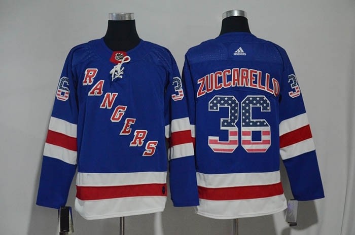 NHL New York Rangers #36 Matz Zuccarello Royal Blue USA Flag Premier Jersey