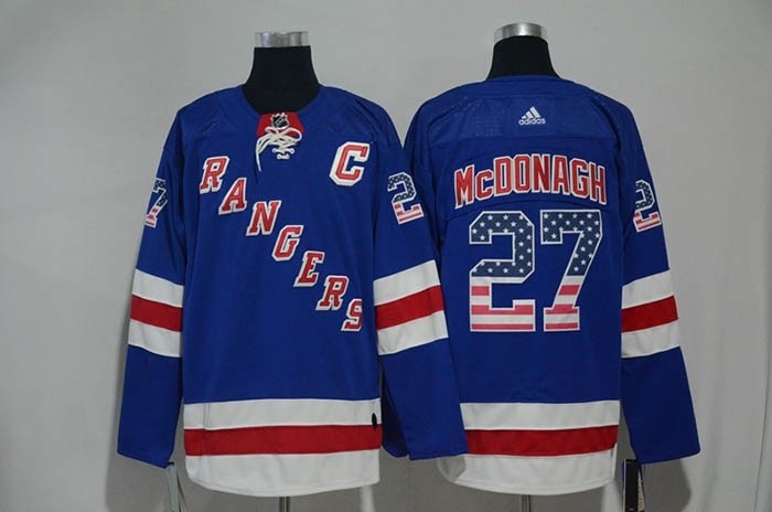 NHL New York Rangers #27 Rayn McDonagh Royal Blue USA Flag Premier Jersey