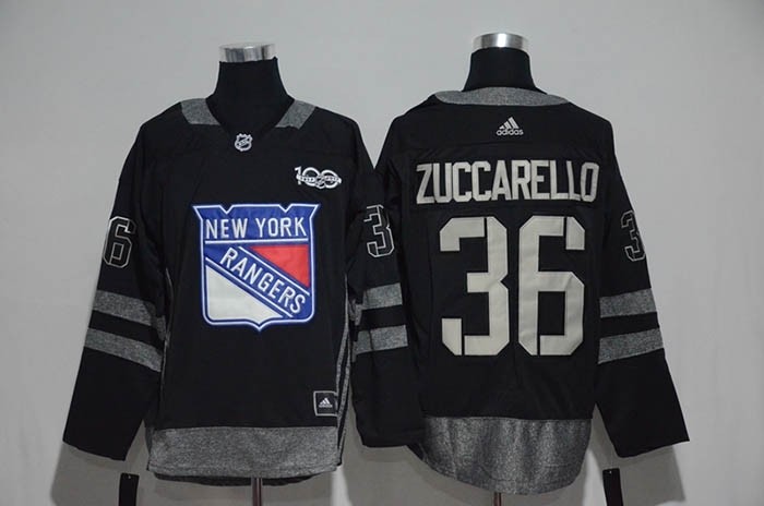 NHL New York Rangers #36 Mats Zuccarello Black 100th Centenal Classic Premier Jersey