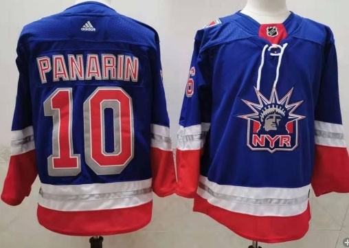 New York Rangers #10 Artemi Panarin Blue Men's Adidas 2020-21 Reverse Retro Alternate NHL Jersey