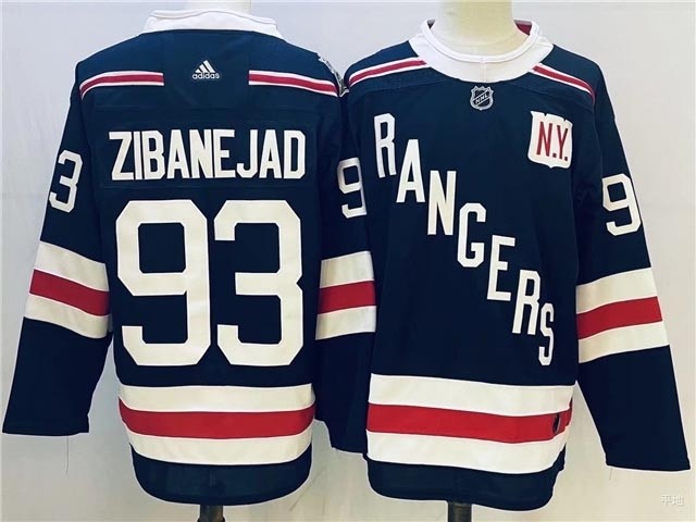 Men's New York Rangers #93 Mika Zibanejad Navy Blue Adidas Jersey