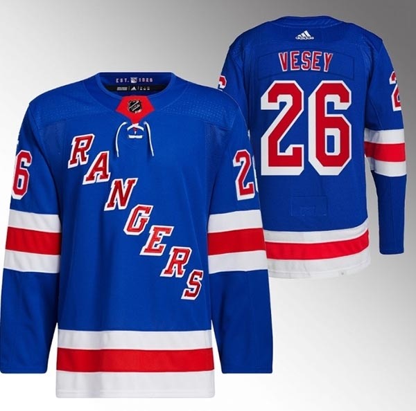 Men's New York Rangers #26 Jimmy Vesey Royal Adidas Stitched Jersey