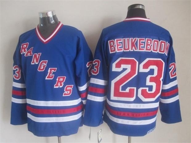 Men's New York Rangers #23 Jeff Beukeboom 1990-91 Blue Throwback CCM Jersey