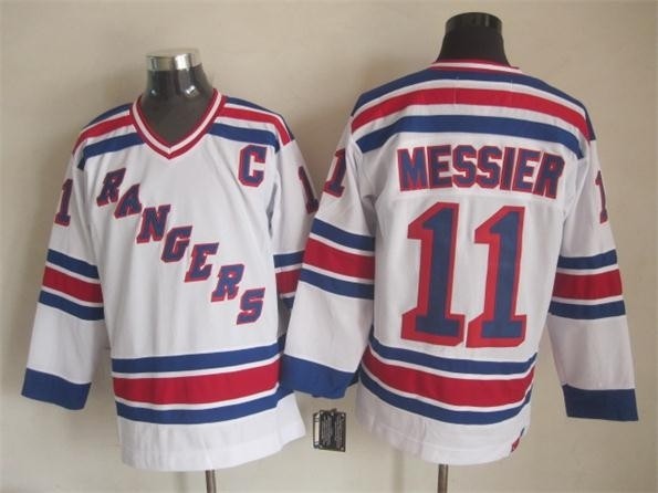 Men's New York Rangers #11 Mark Messier 1990-91 White Throwback CCM Jersey