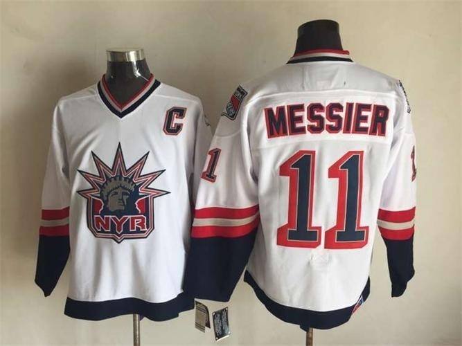 Men's New York Rangers #11 Mark Messier 1996-97 White CCM Throwback Jersey