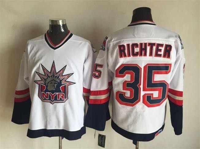 Men's New York Rangers #35 Mike Richter 1996-97 White CCM Throwback Jersey