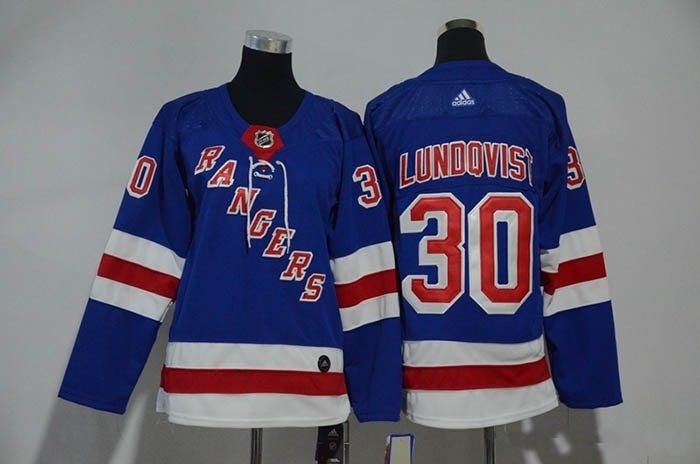 Youth New York Rangers #30 Henrik Lundqvist Blue Adidas Jersey