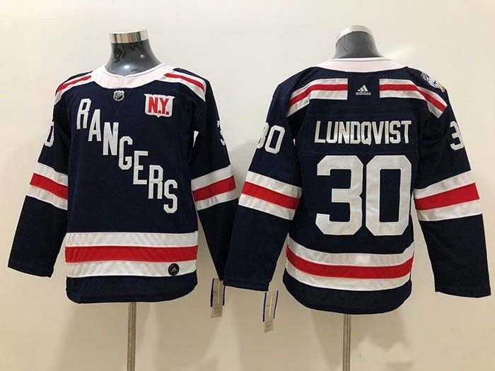 Youth New York Rangers #30 Henrik Lundqvist Navy blue 2018 Winter Classic Jersey