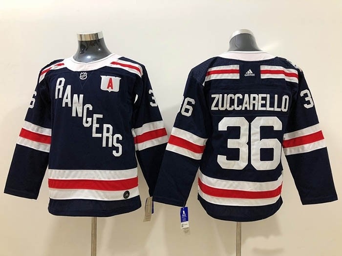 Youth New York Rangers #36 Mats Zuccarello Navy blue 2018 Winter Classic Jersey