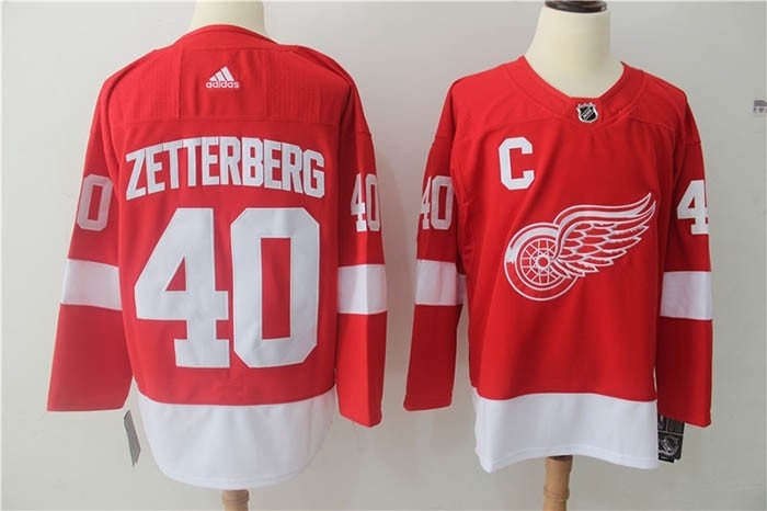 NHL Detroit Red Wings #40 Henrik Zetterberg Red Adidas Jersey