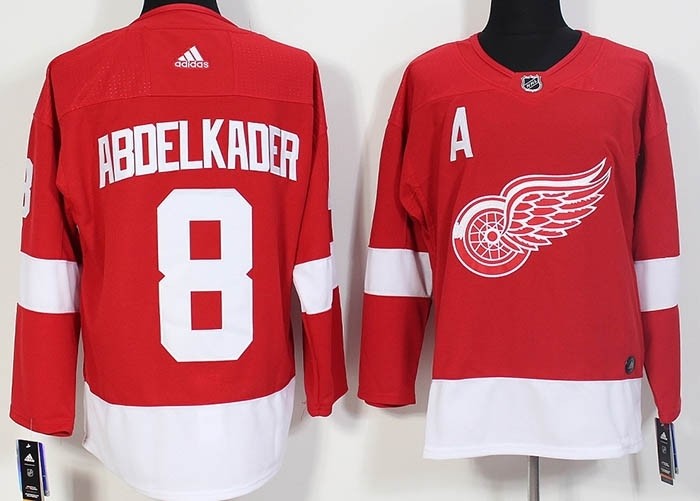 NHL Detroit Red Wings #8 Justin Abdelkader Red Adidas Jersey