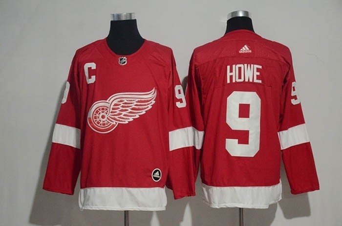 NHL Detroit Red Wings #9 Gordie Howe Red Adidas Jersey