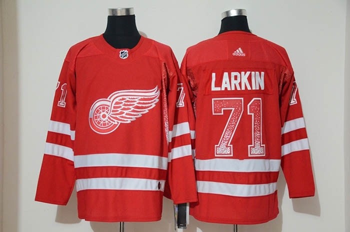 NHL Detroit Red Wings #71 Dylan Larkin Red Drift Fashion Adidas Jersey