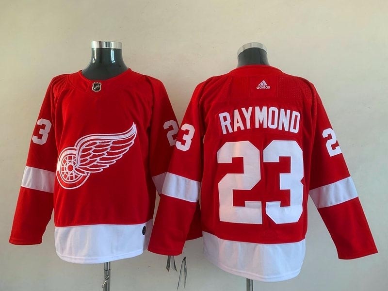 NHL Detroit Red Wings #23 Lucas Raymond Red Adidas Jersey