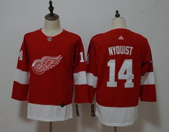 Women Detroit Red Wings #14 Gustav Nyquist Red Adidas Jersey