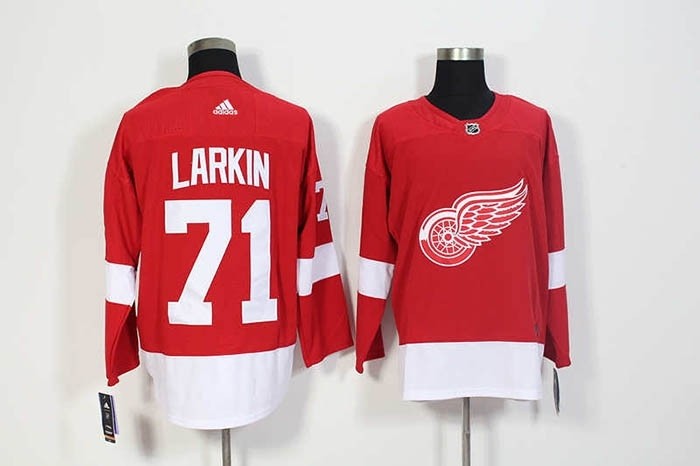 Women Detroit Red Wings #71 Dylan Larkin Red Adidas Jersey