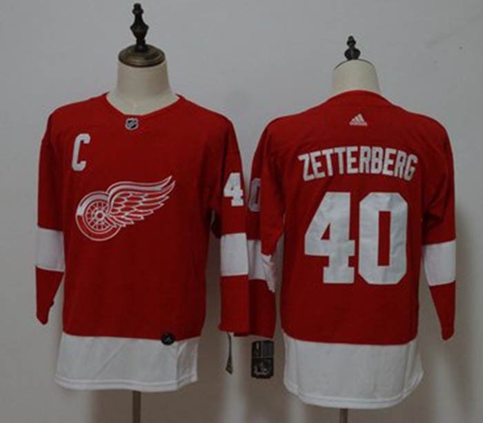 Youth Red Wings 40 Henrik Zetterberg Red Adidas Jersey