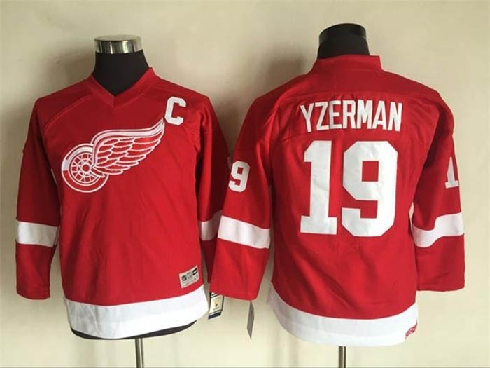 Youth Red Wings #19 Steve Yzerman Red Throwback CCM Jersey