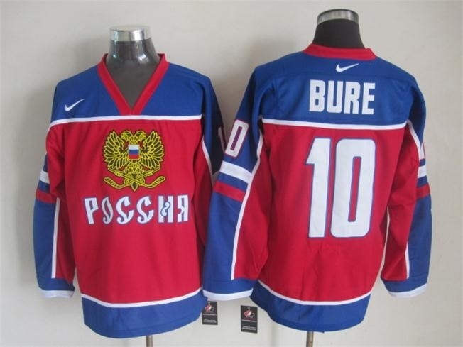 NHL 2002 Team Russia Olympic #10 Pavel Bure Red Throwback jersey