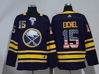 NHL Buffalo Sabres #15 Jack Eichel Navy USA Flag Adidas Jersey