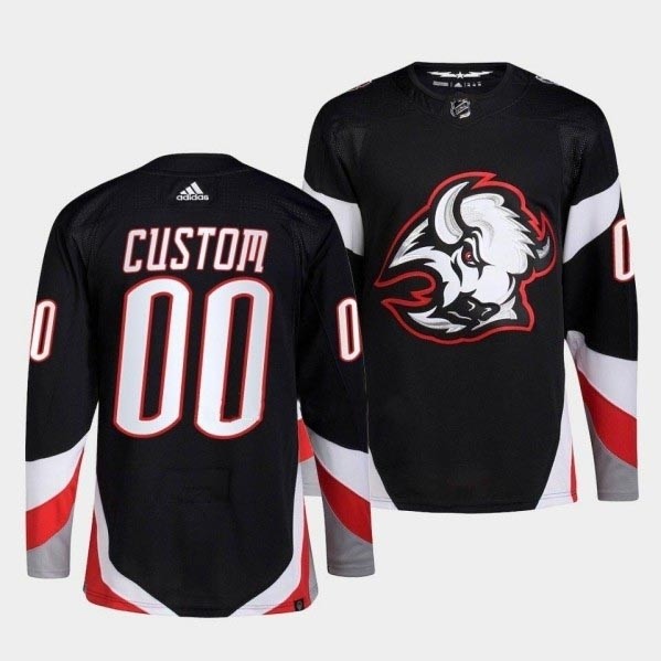 Men's Buffalo Sabres Custom 2022-23 Black Stitched Jersey(Name and number remark in comment column)