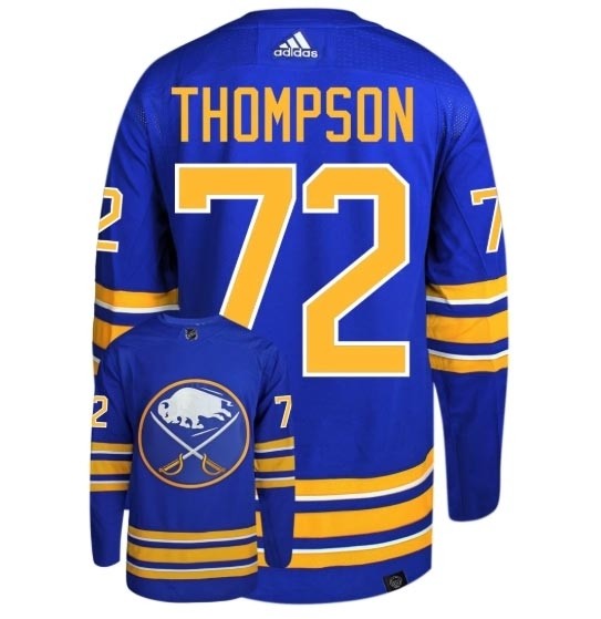 Men's Buffalo Sabres #72 Tage Thompson Royal Blue Adidas 2022-23 Player Home NHL jersey