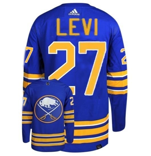 Men's Buffalo Sabres #27 Devon Levi Royal Blue Adidas 2022-23 Player Home NHL jersey