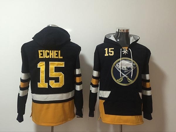 NHL Buffalo Sabres #15 Jack Eichel Navy blue All Stitched Hooded Sweatshirt