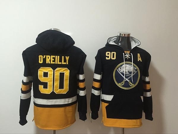 NHL Buffalo Sabres #90 Ryan O'Reilly Navy blue All Stitched Hooded Sweatshirt