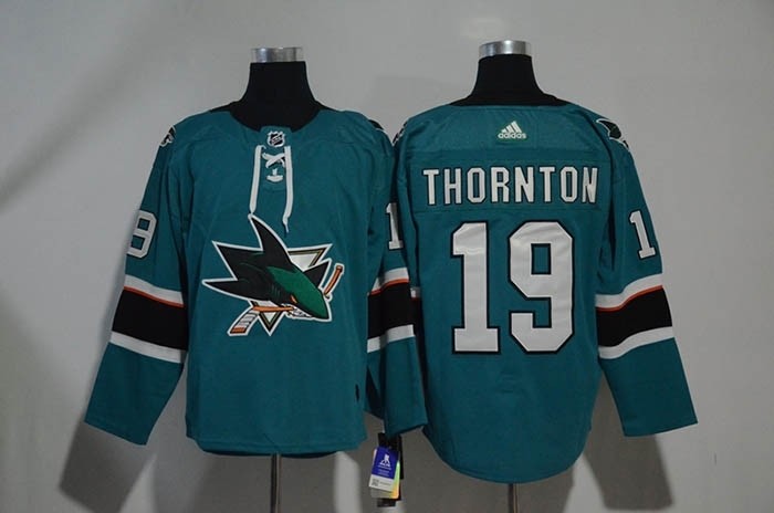 NHL San Jose Sharks #19 Joe Thornton Green Adidas Jersey